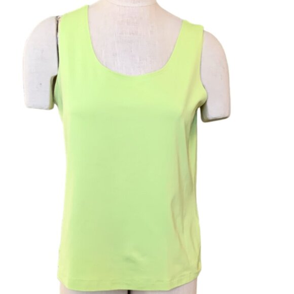 Chico's Tank Top Sz 2 (L/12) Chartreuse Light Yellow-Lime Green #99K - Picture 1 of 7